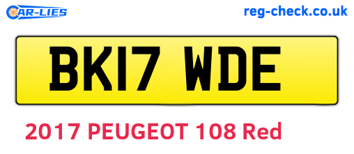 BK17WDE are the vehicle registration plates.
