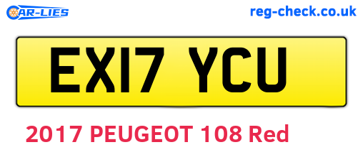 EX17YCU are the vehicle registration plates.