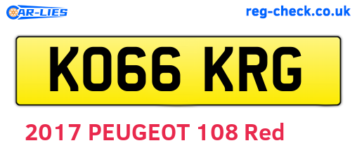 KO66KRG are the vehicle registration plates.