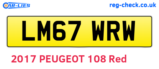LM67WRW are the vehicle registration plates.