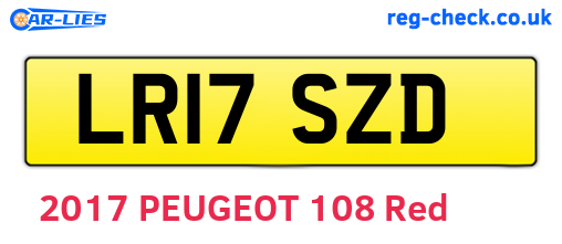 LR17SZD are the vehicle registration plates.