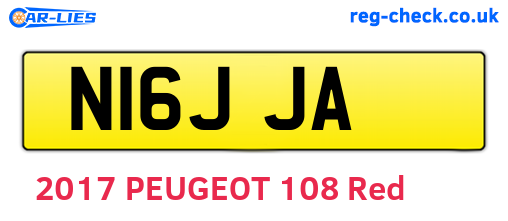 N16JJA are the vehicle registration plates.