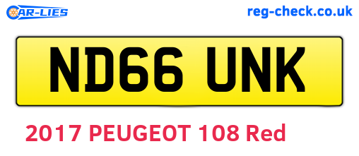 ND66UNK are the vehicle registration plates.
