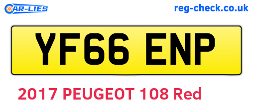 YF66ENP are the vehicle registration plates.
