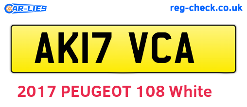 AK17VCA are the vehicle registration plates.