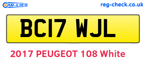 BC17WJL are the vehicle registration plates.