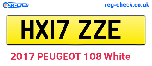 HX17ZZE are the vehicle registration plates.