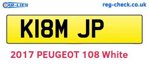 K18MJP are the vehicle registration plates.