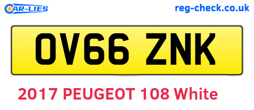 OV66ZNK are the vehicle registration plates.