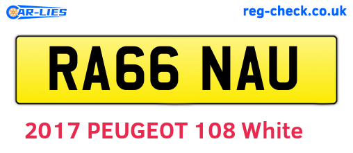 RA66NAU are the vehicle registration plates.