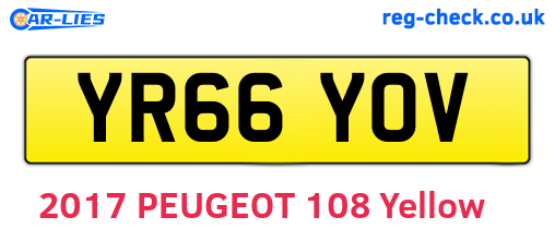 YR66YOV are the vehicle registration plates.