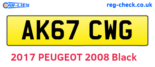 AK67CWG are the vehicle registration plates.