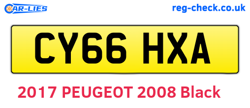 CY66HXA are the vehicle registration plates.