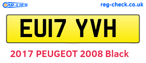 EU17YVH are the vehicle registration plates.