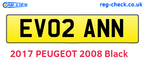 EV02ANN are the vehicle registration plates.