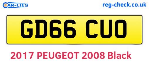 GD66CUO are the vehicle registration plates.