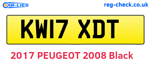 KW17XDT are the vehicle registration plates.