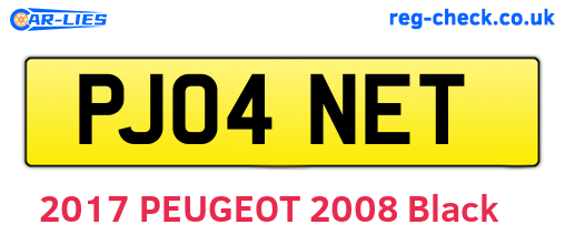 PJ04NET are the vehicle registration plates.