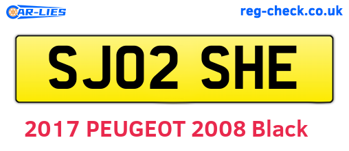 SJ02SHE are the vehicle registration plates.
