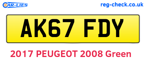 AK67FDY are the vehicle registration plates.