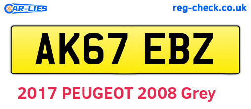 AK67EBZ are the vehicle registration plates.