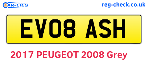 EV08ASH are the vehicle registration plates.