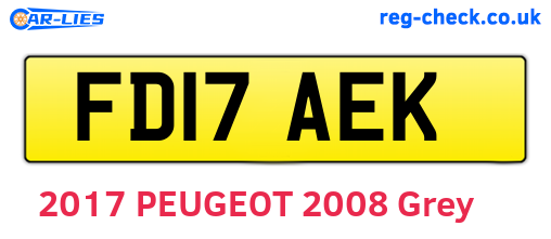 FD17AEK are the vehicle registration plates.