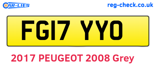 FG17YYO are the vehicle registration plates.