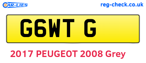 G6WTG are the vehicle registration plates.