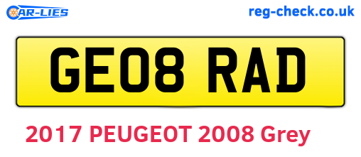 GE08RAD are the vehicle registration plates.