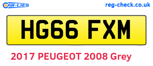 HG66FXM are the vehicle registration plates.