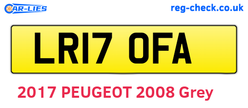 LR17OFA are the vehicle registration plates.