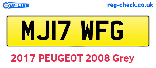MJ17WFG are the vehicle registration plates.
