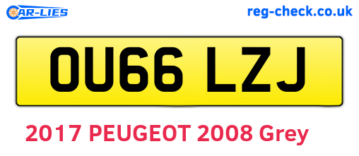 OU66LZJ are the vehicle registration plates.