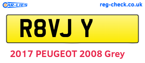 R8VJY are the vehicle registration plates.