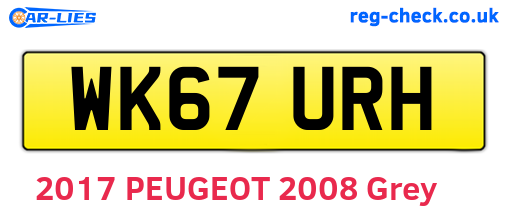 WK67URH are the vehicle registration plates.
