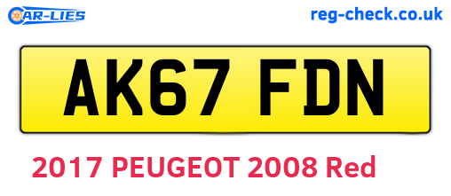 AK67FDN are the vehicle registration plates.