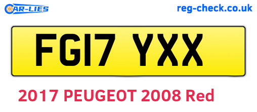 FG17YXX are the vehicle registration plates.