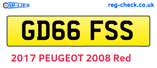 GD66FSS are the vehicle registration plates.