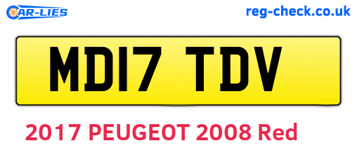 MD17TDV are the vehicle registration plates.