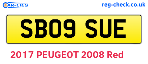 SB09SUE are the vehicle registration plates.