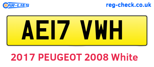 AE17VWH are the vehicle registration plates.