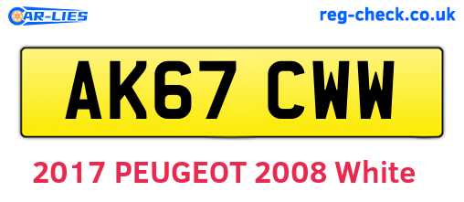 AK67CWW are the vehicle registration plates.