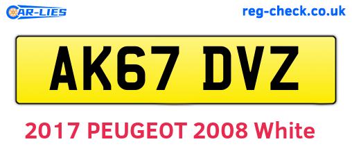 AK67DVZ are the vehicle registration plates.