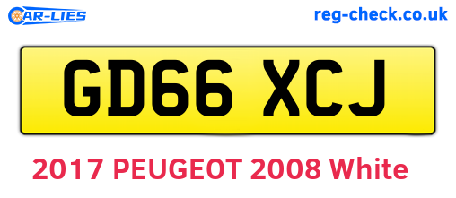 GD66XCJ are the vehicle registration plates.