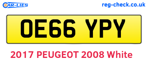 OE66YPY are the vehicle registration plates.