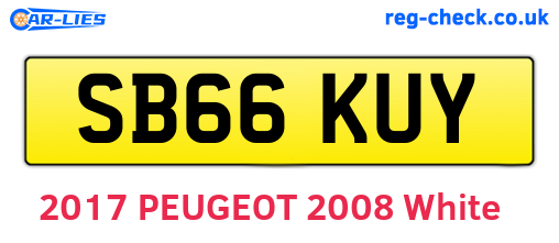 SB66KUY are the vehicle registration plates.