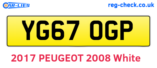 YG67OGP are the vehicle registration plates.