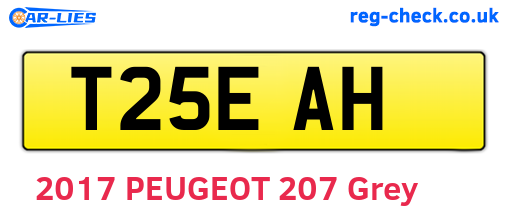 T25EAH are the vehicle registration plates.