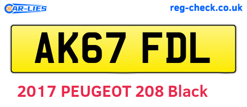 AK67FDL are the vehicle registration plates.